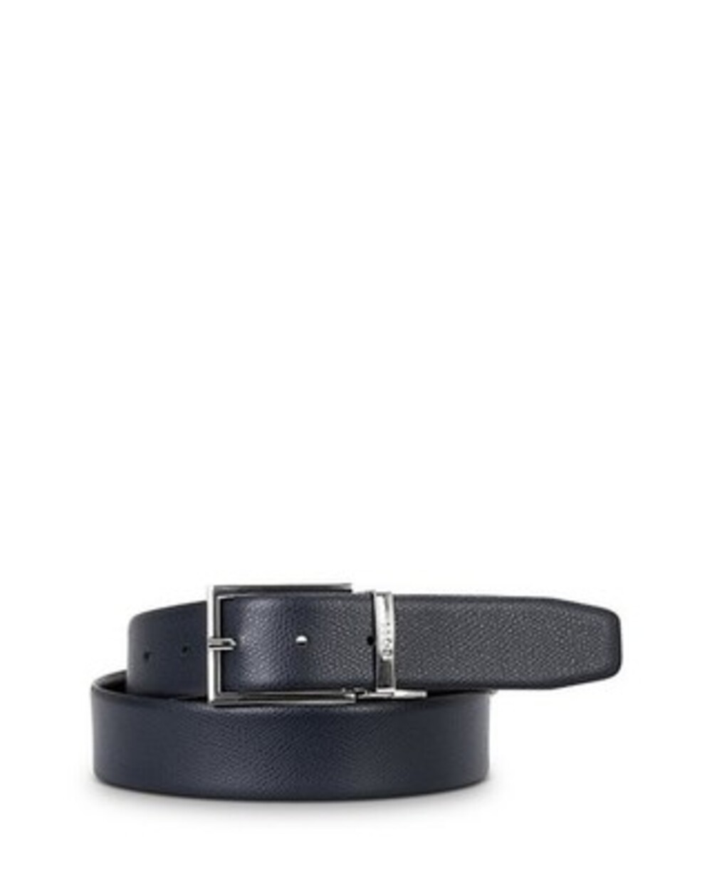BOSS Reversible Belt Men's 38 Black Logo-Engraved Adjustable Single Prong